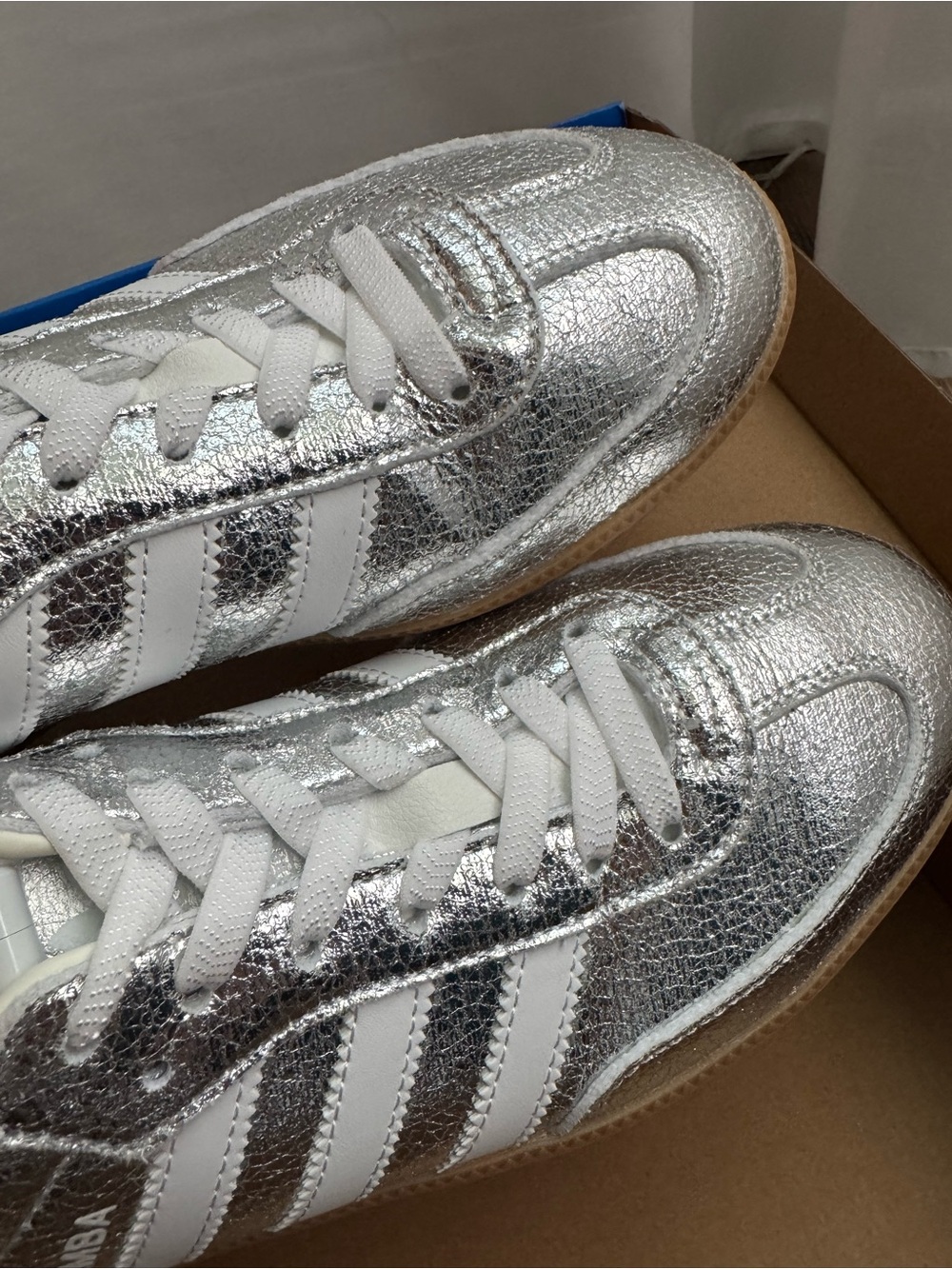 Adidas Samba OG Metallic Silver Leather Sneakers - Picture 6 of 10